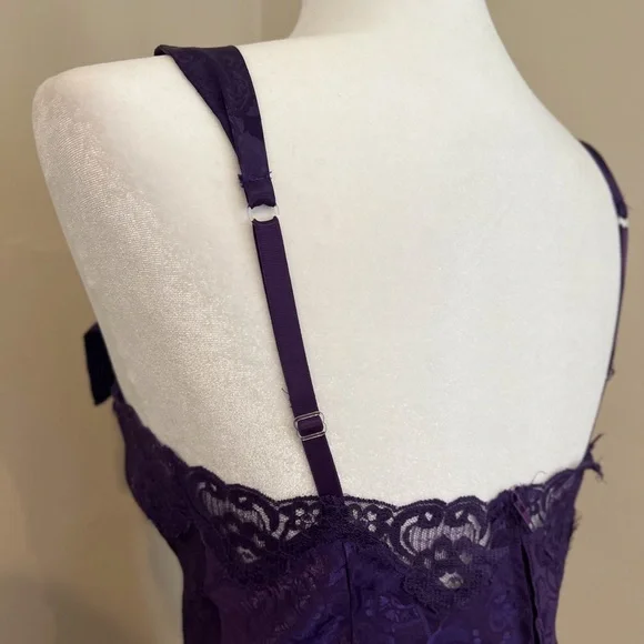 Vintage Victoria’s Secret Gold Label Lace Teddy Purple Lingerie Bodysuit